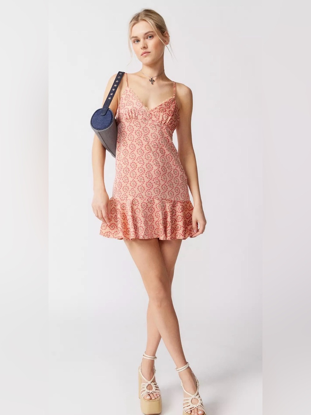 Urban Outfitters Kimchi Blue Printed Satin Mini Dress